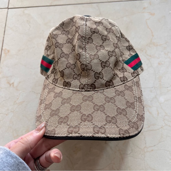 Gucci ORIGINAL GG CANVAS BASEBALL HAT Beige Logo - Picture 3 of 4